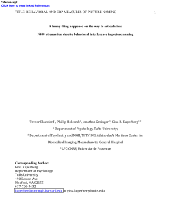 TITLE: BEHAVIORAL AND ERP MEASURES OF PICTURE NAMING