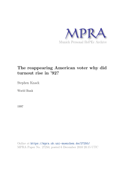 The reappearing American voter why did turnout rise in `92?