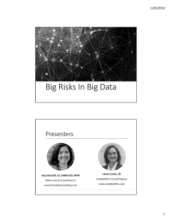 Big Risks In Big Data