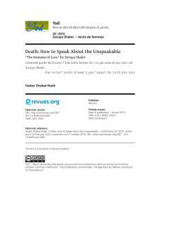 Death: How to Speak About the Unspeakable