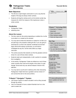 Pythagorean Triples - TI Education