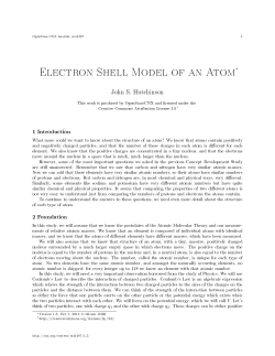 Electron Shell Model of an Atom