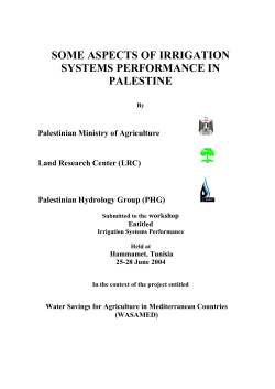 some aspects of irrigation systems performance in palestine