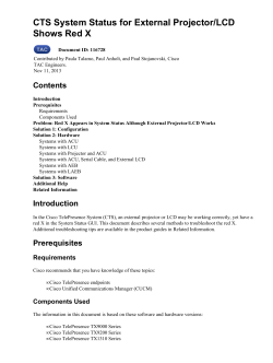 CTS System Status for External Projector/LCD Shows Red X