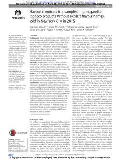 Flavour chemicals in a sample of non-cigarette