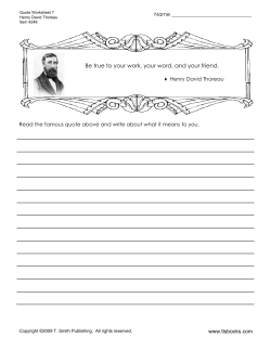 QuoteWorksheet 7 Henry David Thoreau