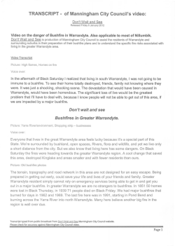 TRANSCRIPT - Bushfire Death Trap