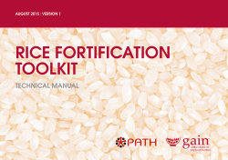 Rice Fortification Toolkit - Myanmar Country Program