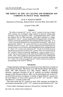 THE EFFECT OF ZINC ON CALCIUM AND HYDROGEN ION