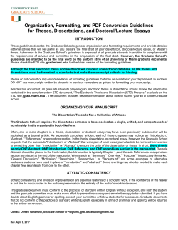 Organization, Formatting, and PDF Conversion Guidelines for