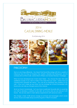 2016 casual dining menus