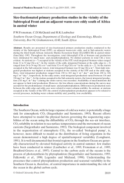 Size-fractionated primary production studies in