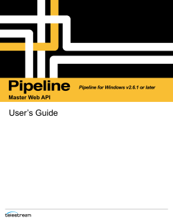 Pipeline MASTER Web API
