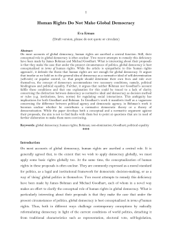 Human Rights Do Not Make Global Democracy ***