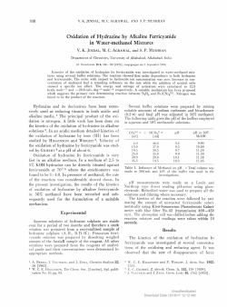 Oxidation of Hydrazine by Alkaline Ferricyanide in