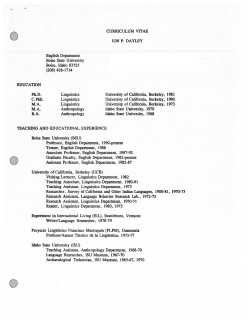 curriculum vitae jon p. dayley