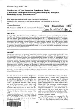Distribution of two sympatric species of sloths (Choloepus didactylus