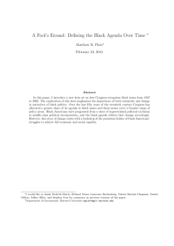 A Fool`s Errand: Defining the Black Agenda Over Time
