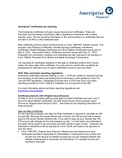 Ameriprise® certificates tax reporting