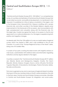 Central and South-Eastern Europe 2013, 13th Edition1