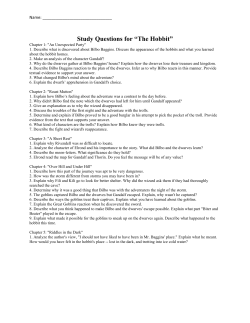 Study Questions for &ldquo;The Hobbit&rdquo;