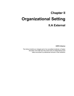 Organizational Setting - Johns Hopkins Bloomberg School of Public