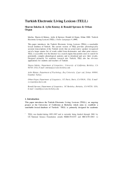 Turkish Electronic Living Lexicon (TELL)