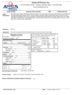 CALC RECIPE - NUTRITIONAL INFO