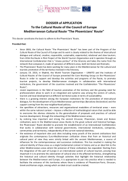 DOSSIER of APPLICATION To the Cultural Route of the Council of