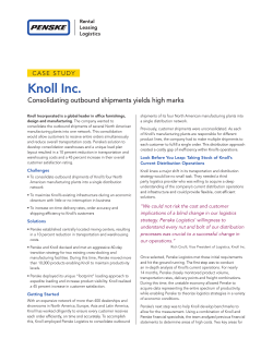 Case Study - Knoll Inc. - Consolidating outbound shipments yields