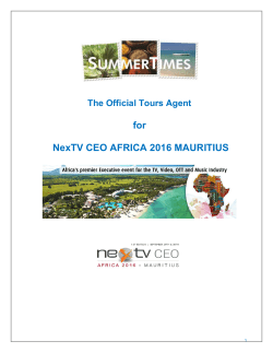 for NexTV CEO AFRICA 2016 MAURITIUS