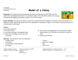 History &ndash; Model of a Colony