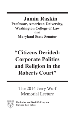 Jamin Raskin &ldquo;Citizens Derided: Corporate Politics and Religion in