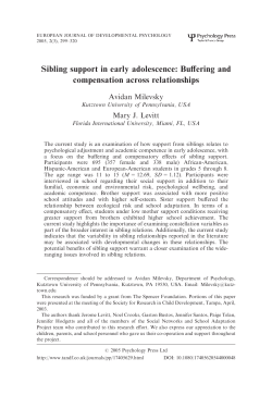 Sibling support in early adolescence: Buffering