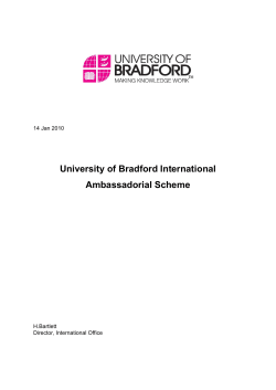 University of Bradford International Ambassadorial Scheme