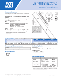 JM Termination Systems- Membrane Fastening Systems