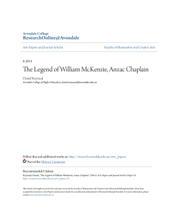 The Legend of William McKenzie, Anzac Chaplain