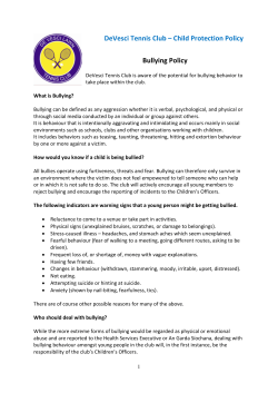 DeVesci Bullying Policy - De Vesci Lawn Tennis Club