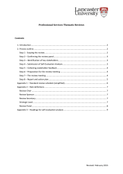 Professional Services Thematic Reviews