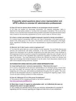 Frequently asked questions about union representation and