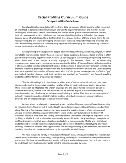 Racial Profiling Curriculum Guide