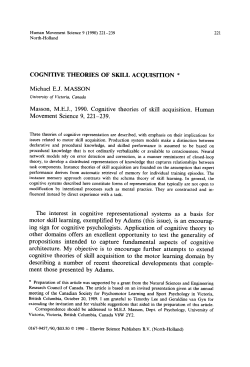 Cognitive theories of skill acquisition.