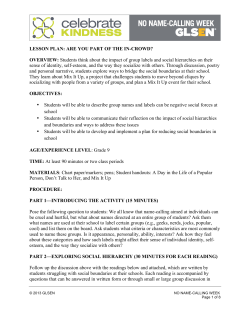 HS Lesson-Are You Part of the In Crowd