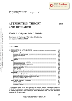 Attribution Theory and Research