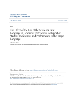 The Effect of the Use of the Students` First Language in Grammar