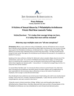 Press Release 9 Victims of Sexual Abuse by 7 Philadelphia