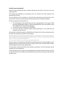 InterPIG annual meeting 2016 InterPIG annual meeting took place in