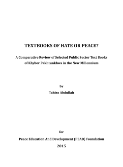 textbooks of hate or peace?