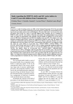 Study regarding the DMFT/S, deft/s and SiC caries indices in 6 and