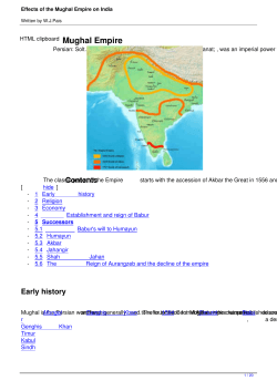 Effects of the Mughal Empire on India